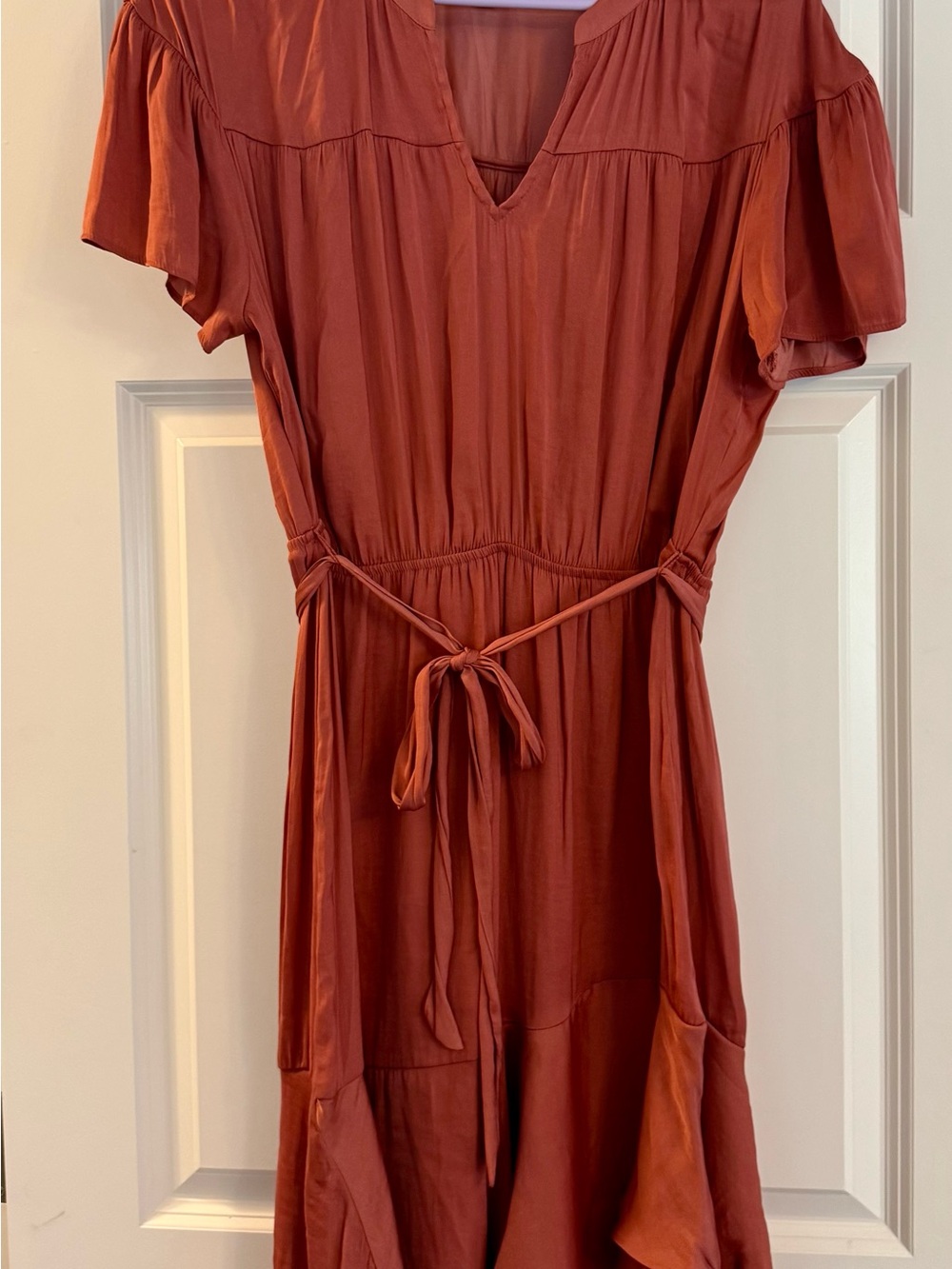 Simply Vera Vera Wang Rust Tie-Waist Midi Dress